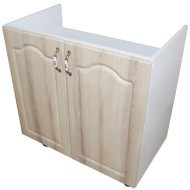 Masca pentru chiuveta cu 2 usi Zebra, Alba/MDF Sonoma, fara blat, 80 x 82 x 50 cm Masca pentru chiuveta cu 2 usi Zebra, Alba/MDF Sonoma, fara blat, 80 x 82 x 50 cm